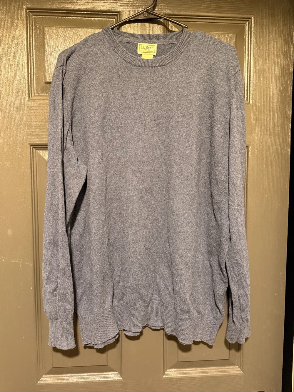 L.L. Bean Men's Blue Crewneck Sweater Cotton/Cashmere